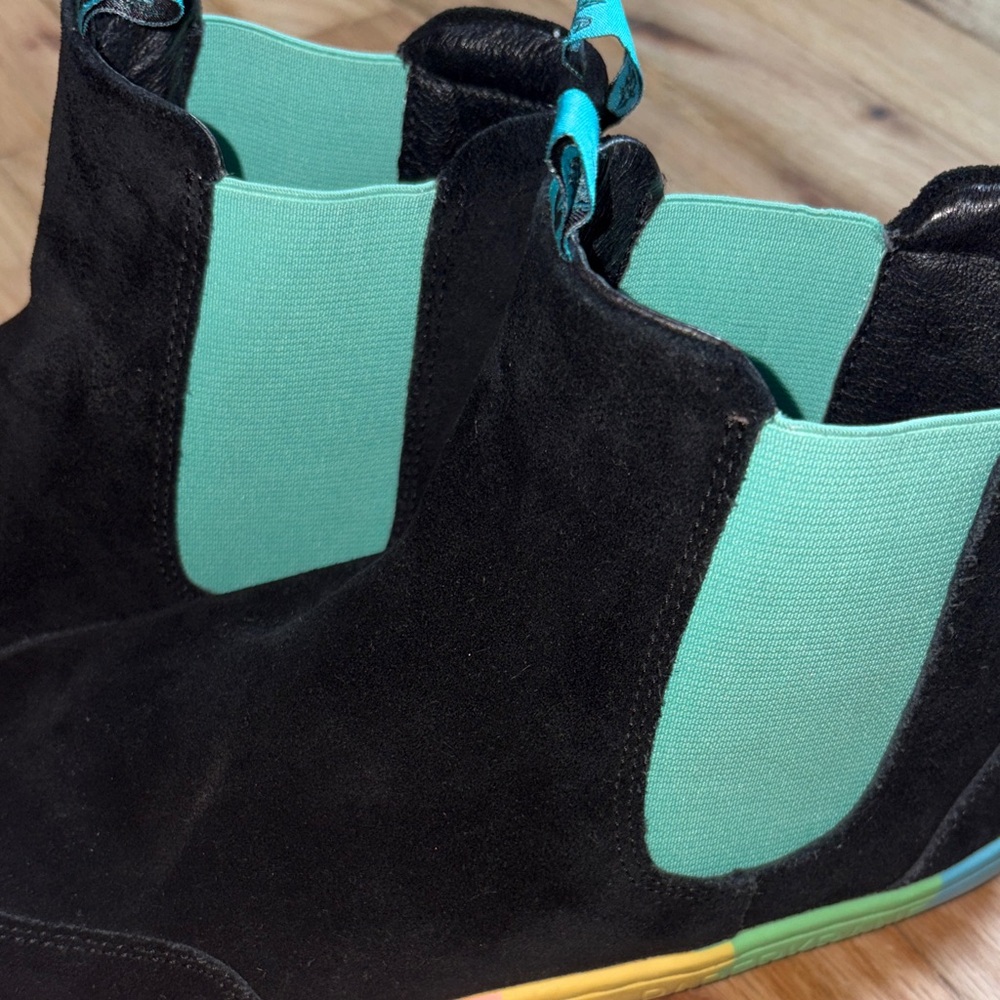 Black Suede Barefoot Ankle Boots - Picture 6 of 7